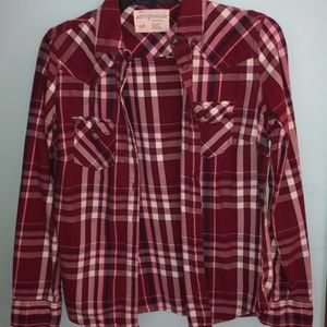 Aeropostale Red Plaid Button Down